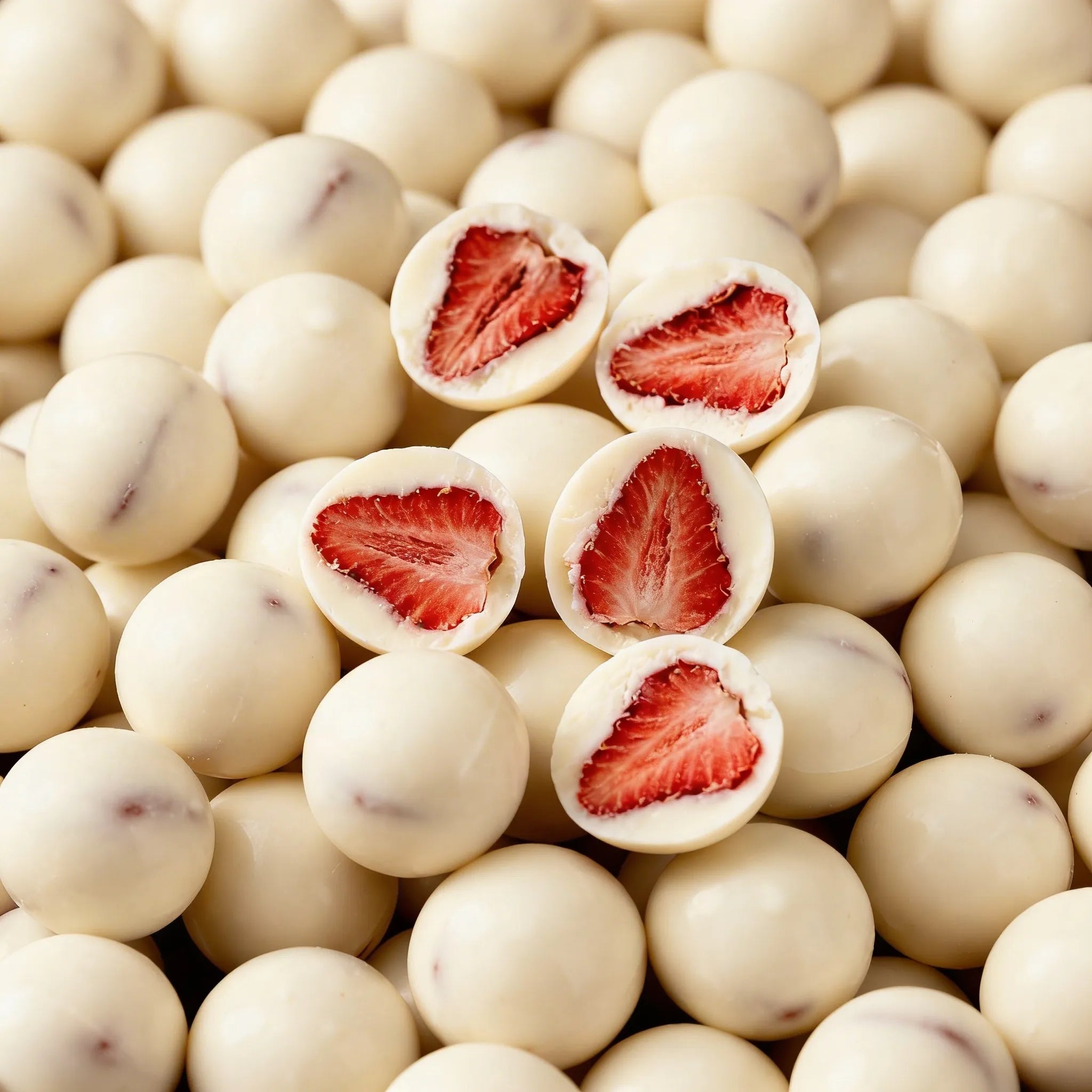 Fresas deshidratadas con chocolate blanco
