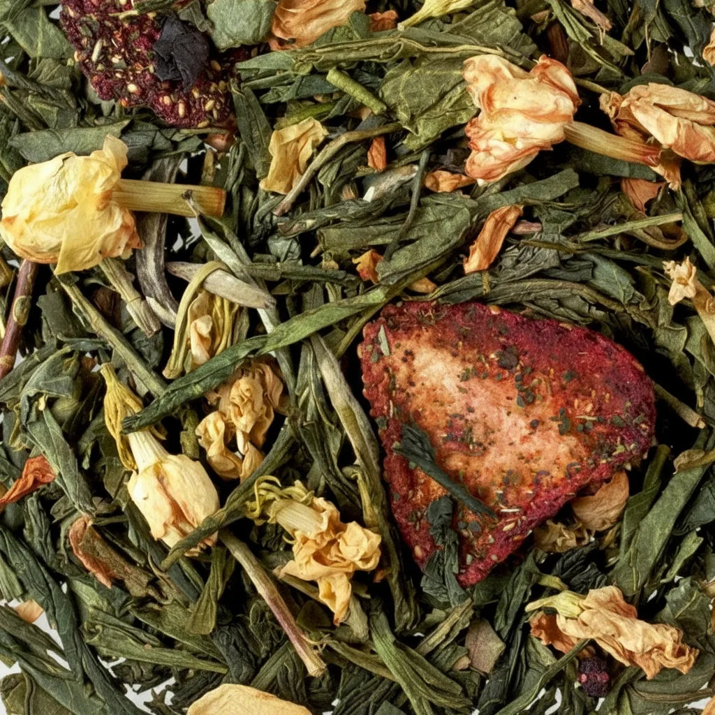 Té blanco y verde de fresa y jazmín